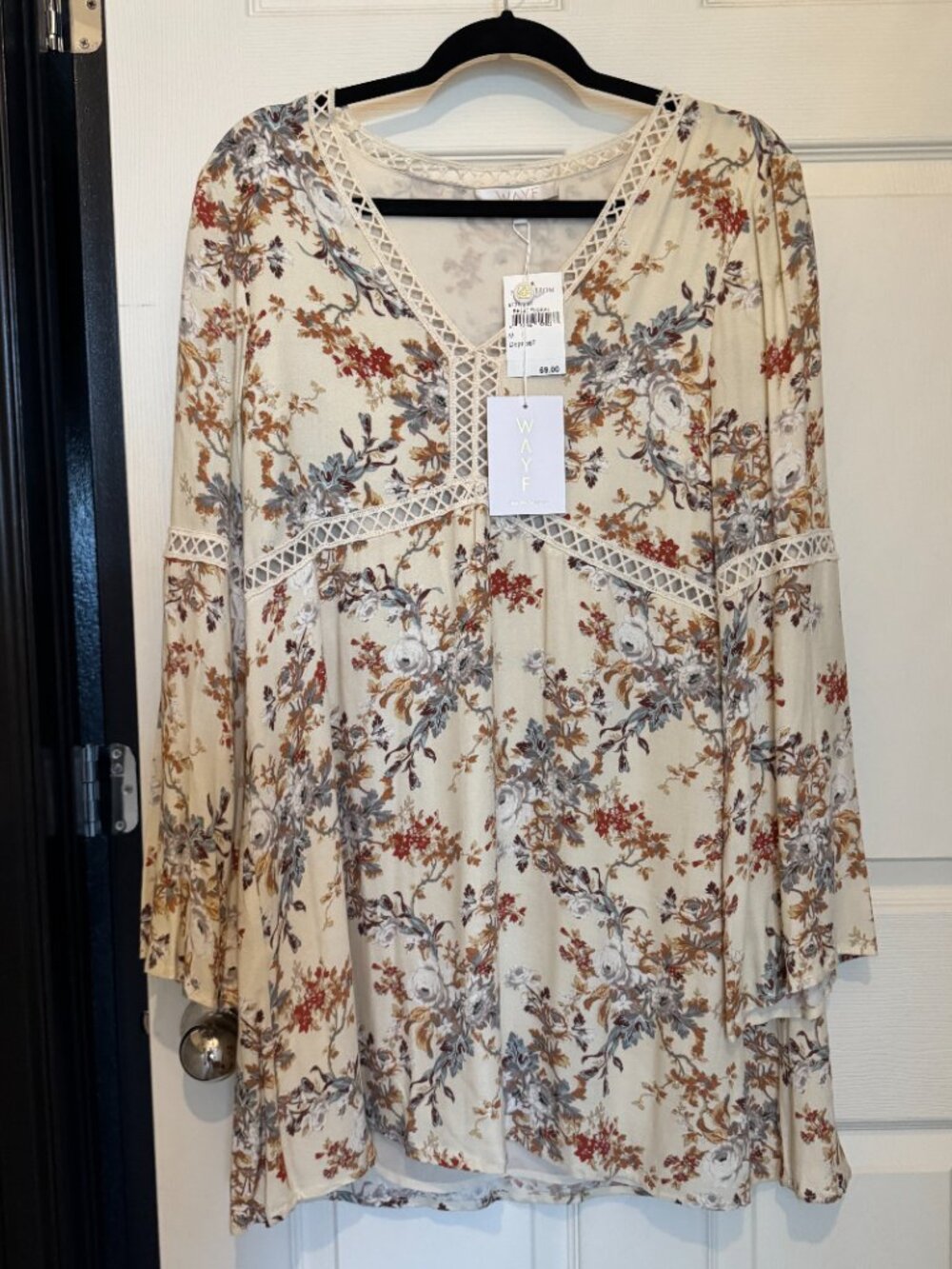 WAYF Pembrook Swing Dress in Floral Cream